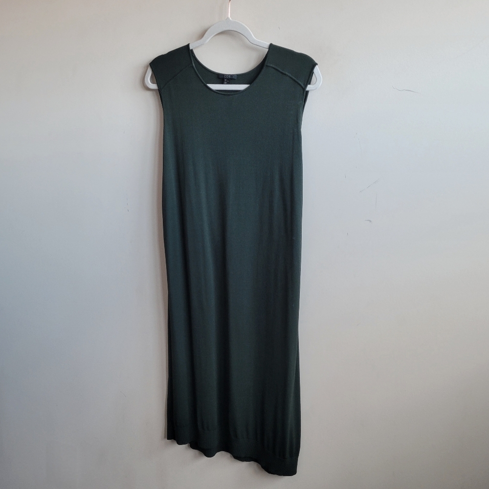 COS Crepe Shift Dress Hunter Green - Picture 2 of 5